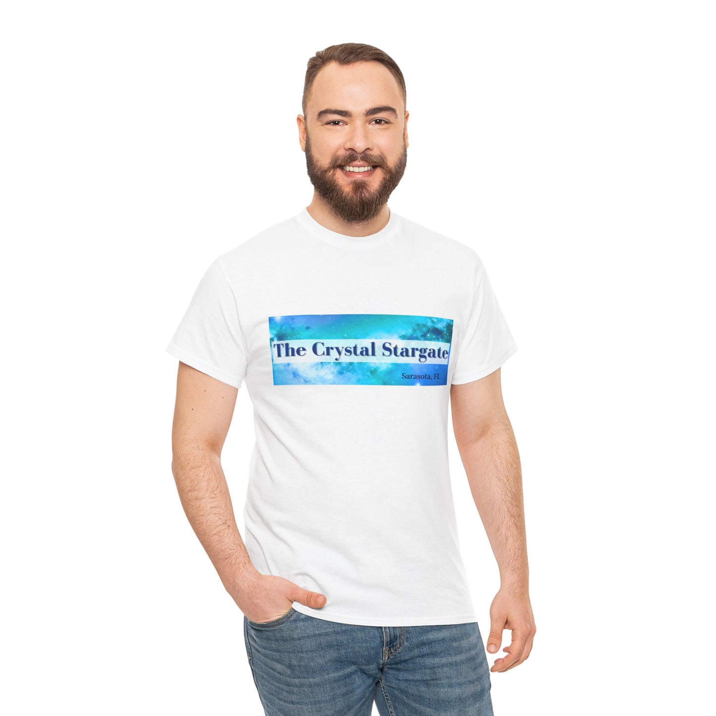 Crystal Stargate Universal Love Tee | Cosmic Vibes Shirt for Spiritual Seekers, Meditation Wear, Gift for Starseeds