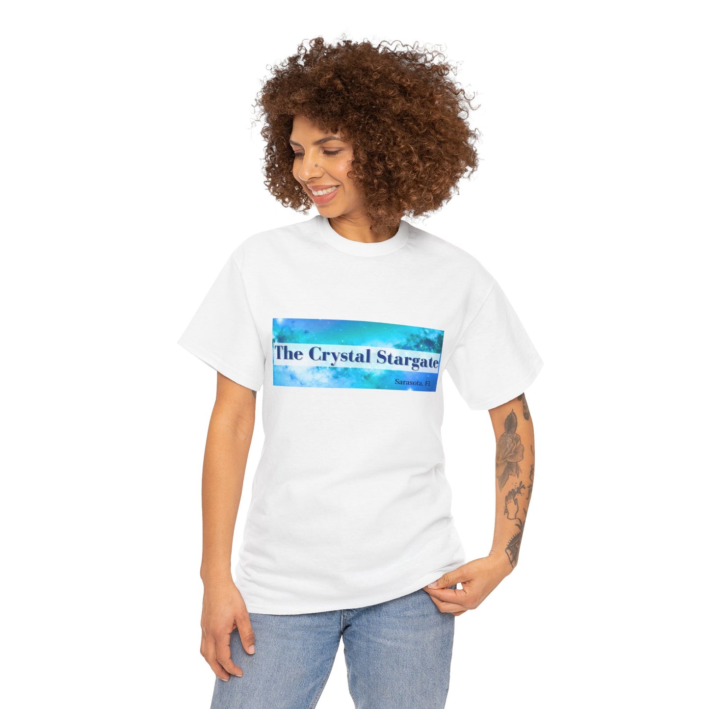 Crystal Stargate Universal Love Tee | Cosmic Vibes Shirt for Spiritual Seekers, Meditation Wear, Gift for Starseeds