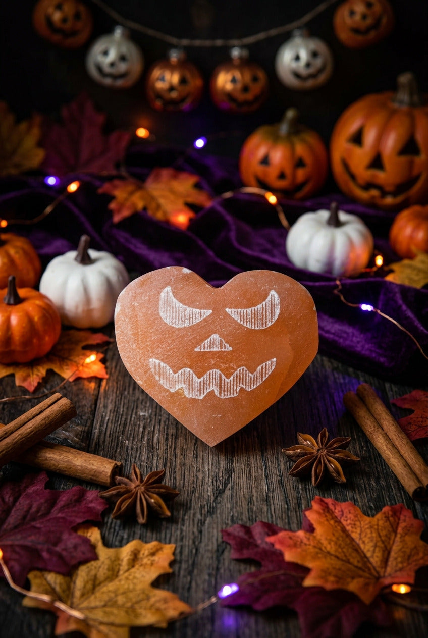 Pumpkin Spice Peach Satin Spar aka Selenite Heart
