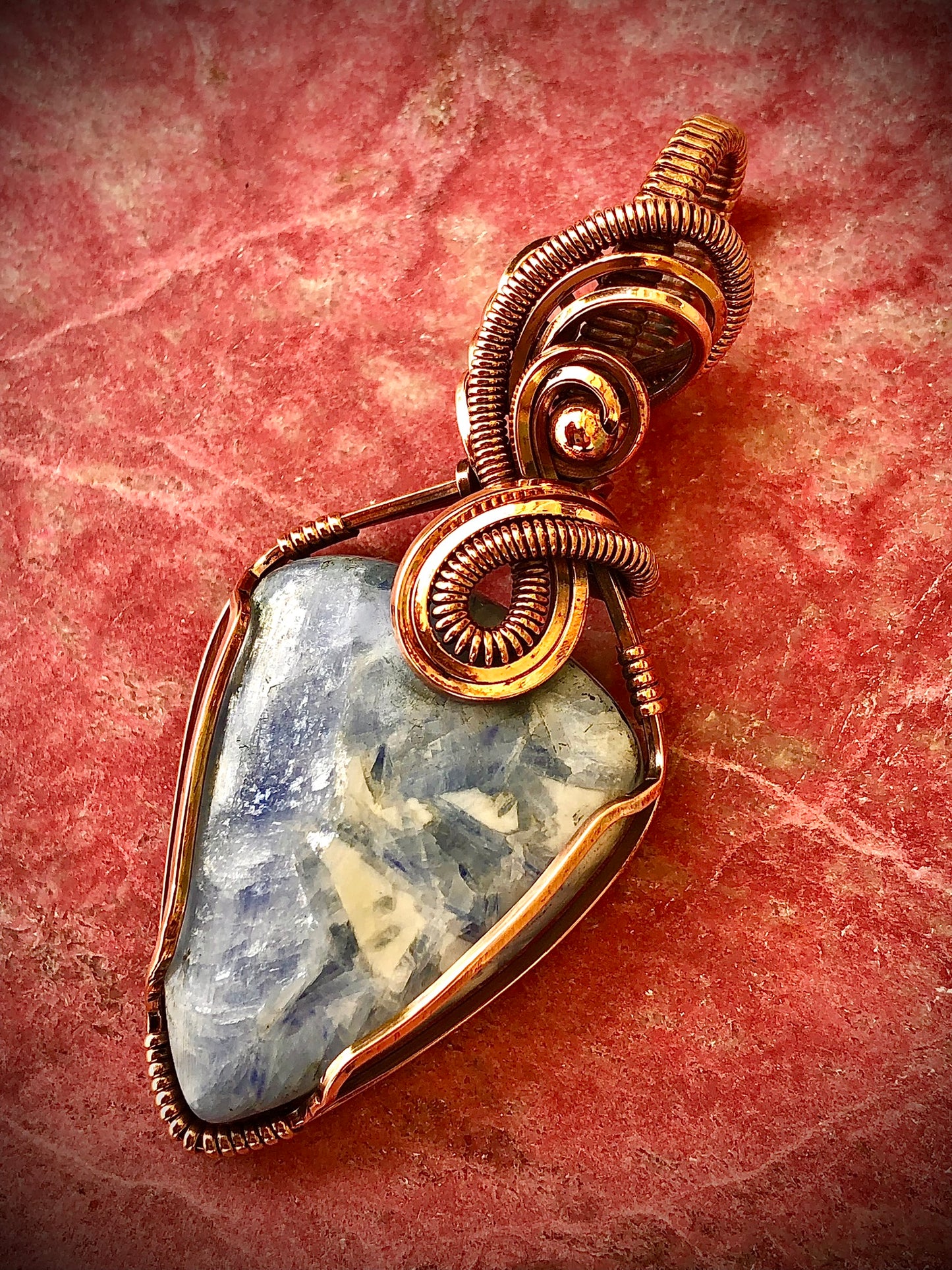Blue Kyanite Copper Pendant