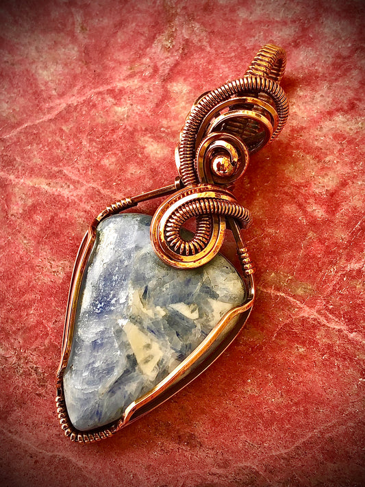 Blue Kyanite Copper Pendant