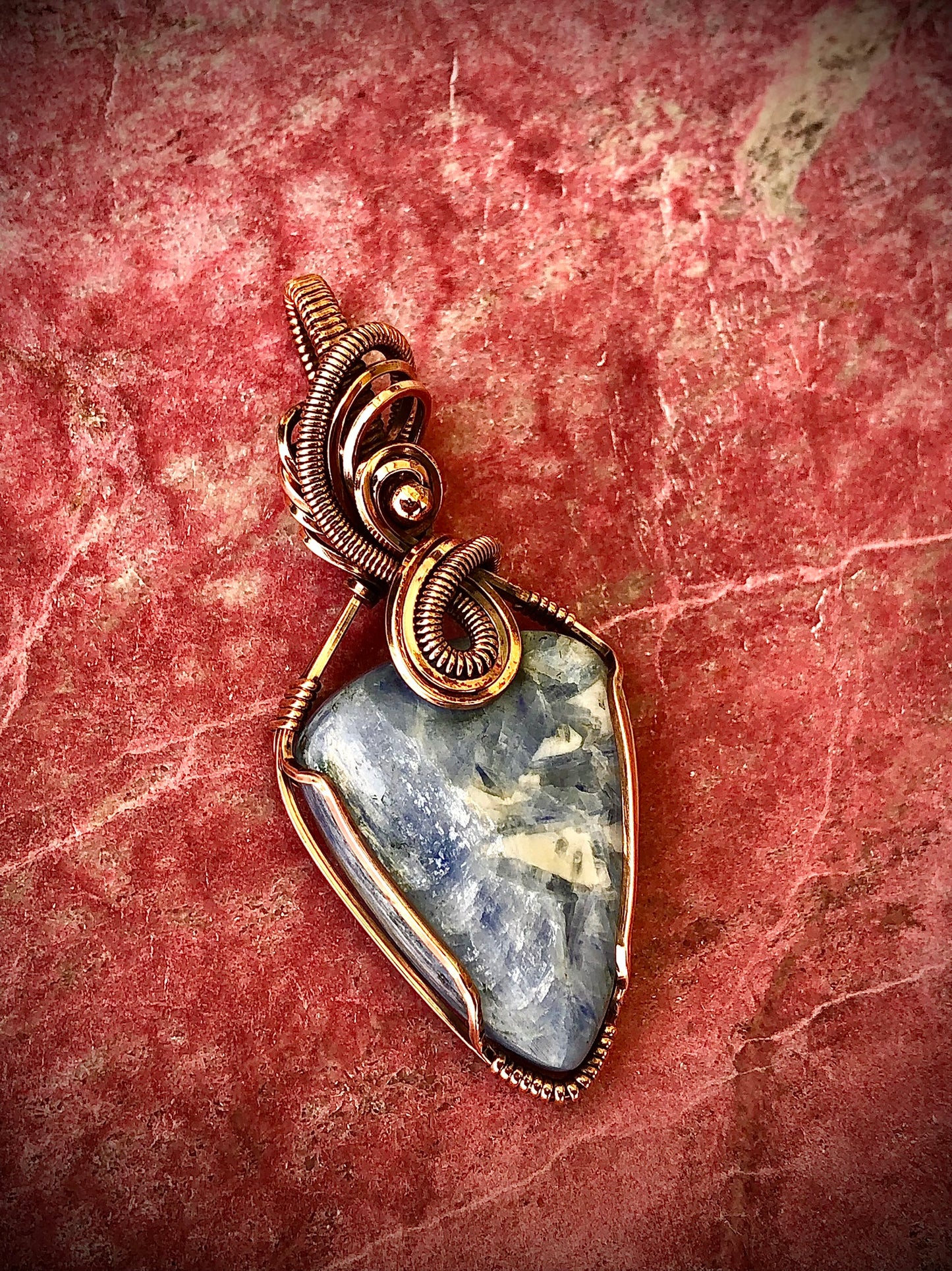 Blue Kyanite Copper Pendant