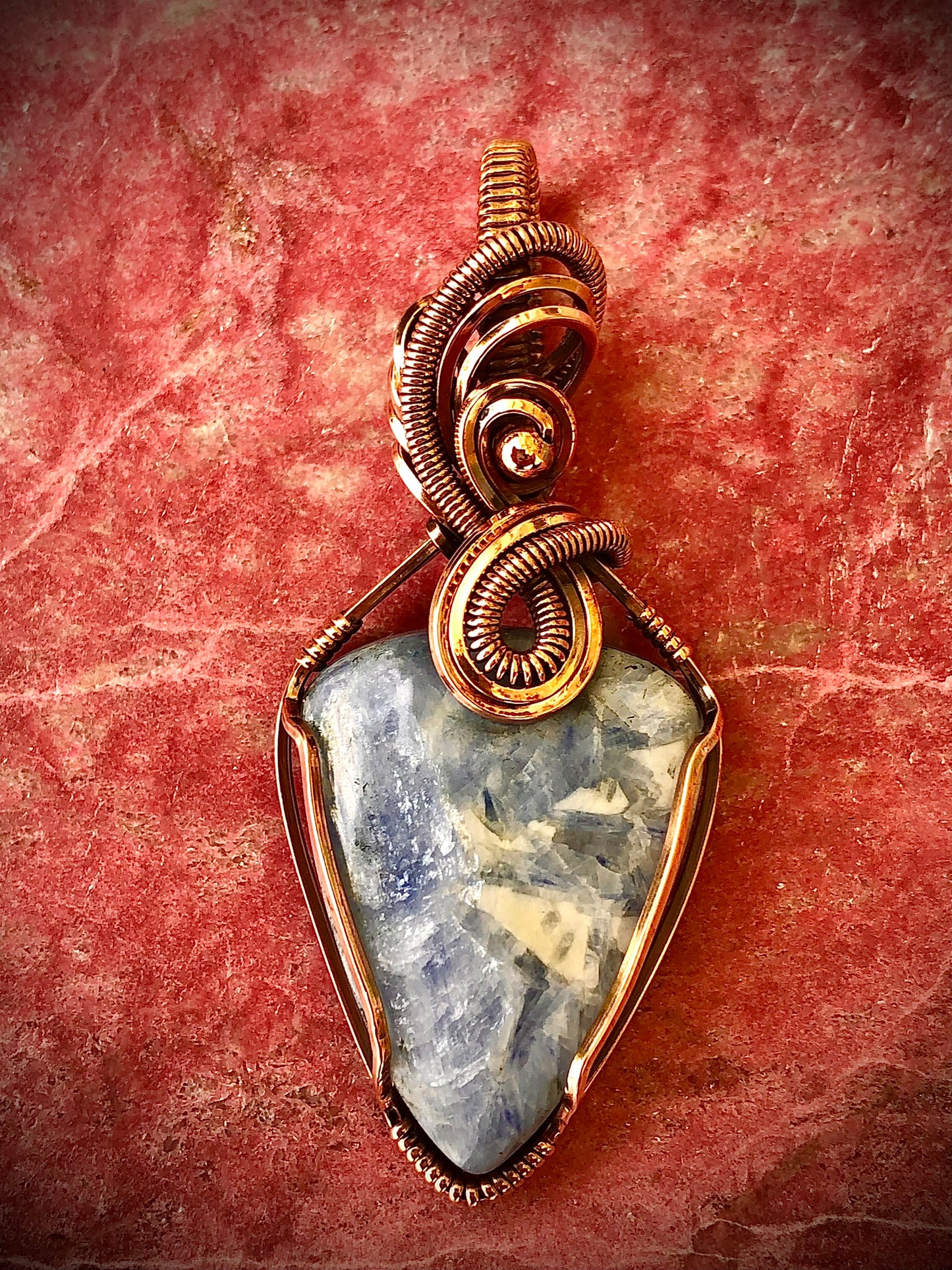 Blue Kyanite Copper Pendant