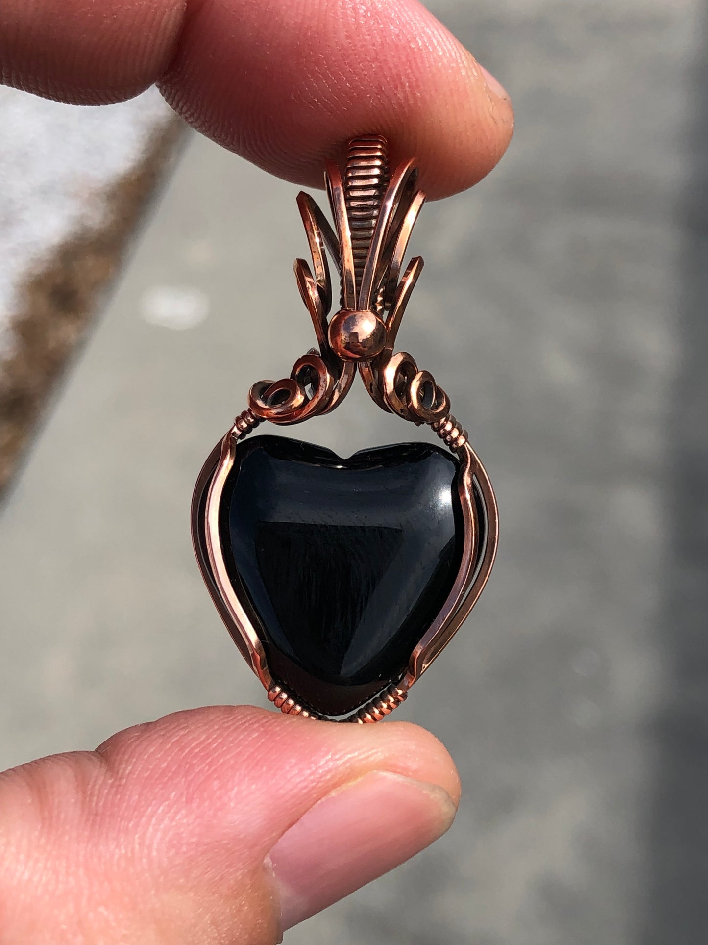 Black Obsidian Heart Pendant
