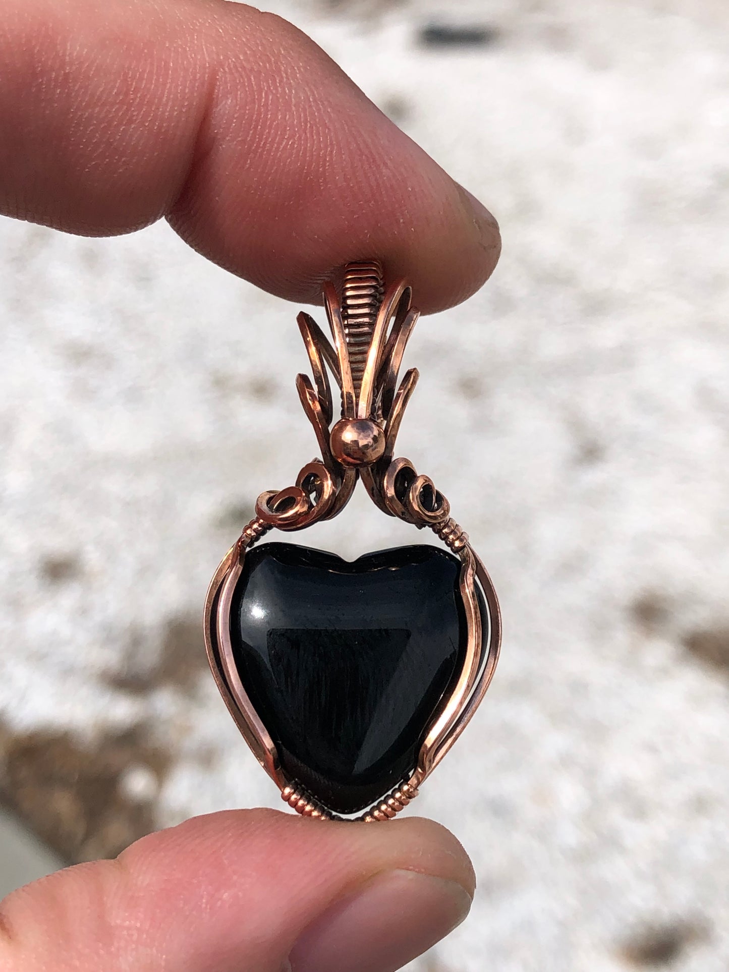 Black Obsidian Heart Pendant