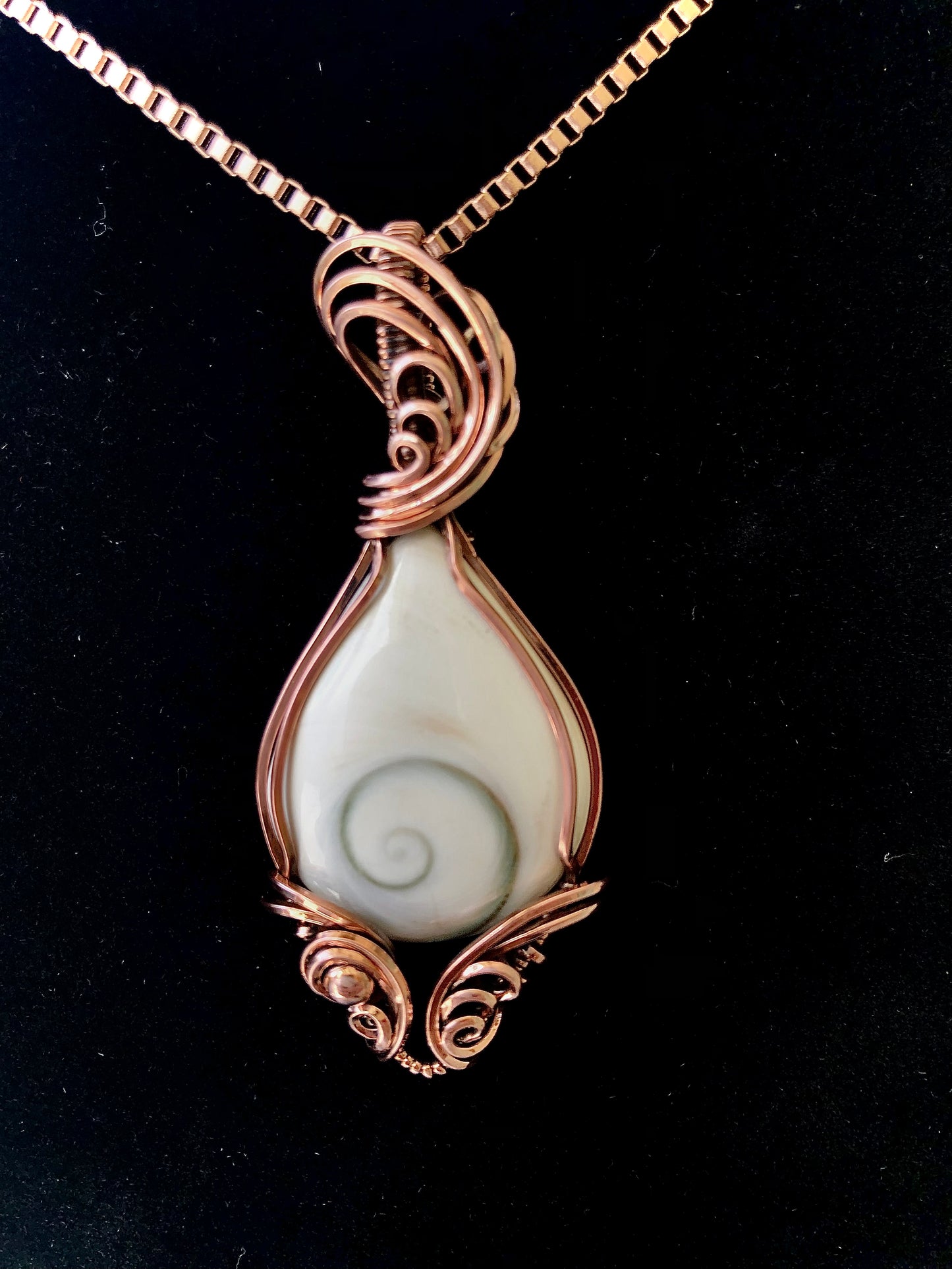 Shiva Shell Wire Wrapped in Copper