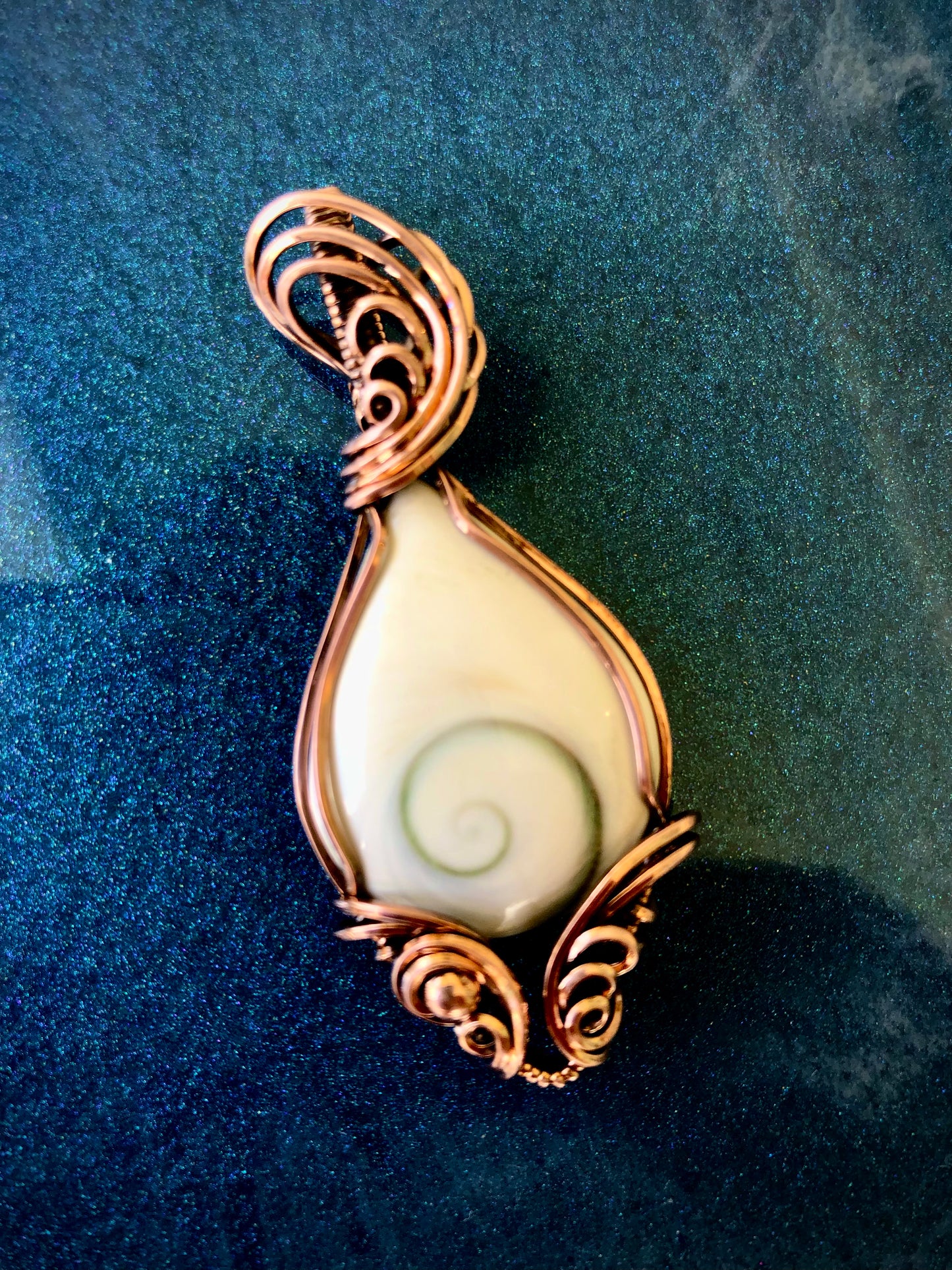 Shiva Shell Wire Wrapped in Copper