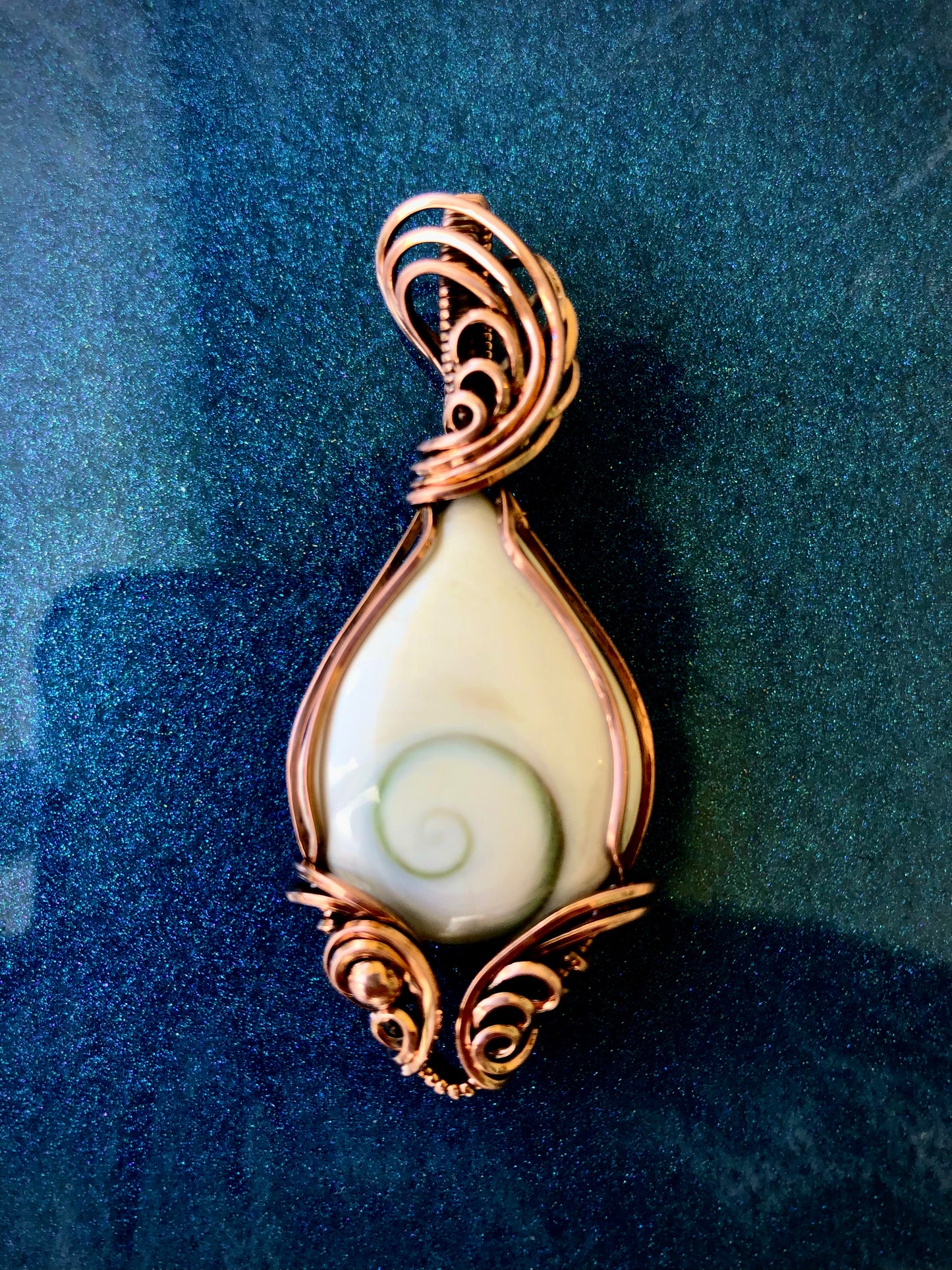 Shiva Shell Wire Wrapped in Copper