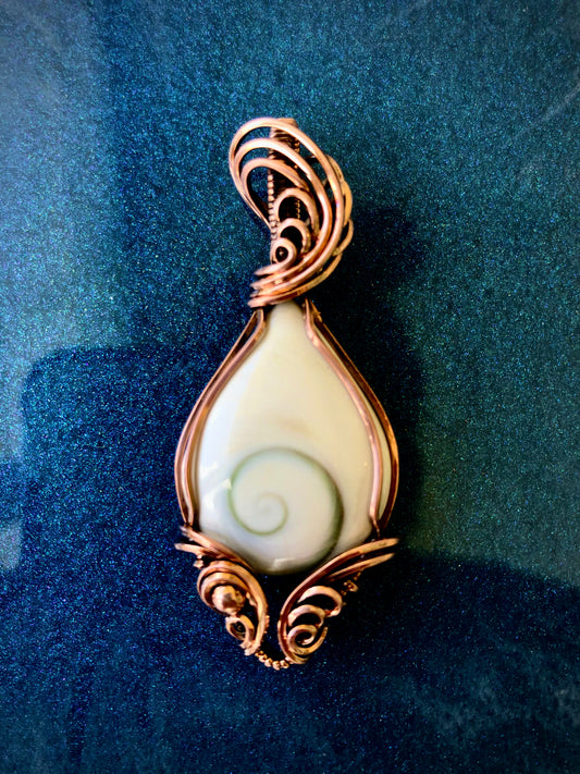 Shiva Shell Wire Wrapped in Copper