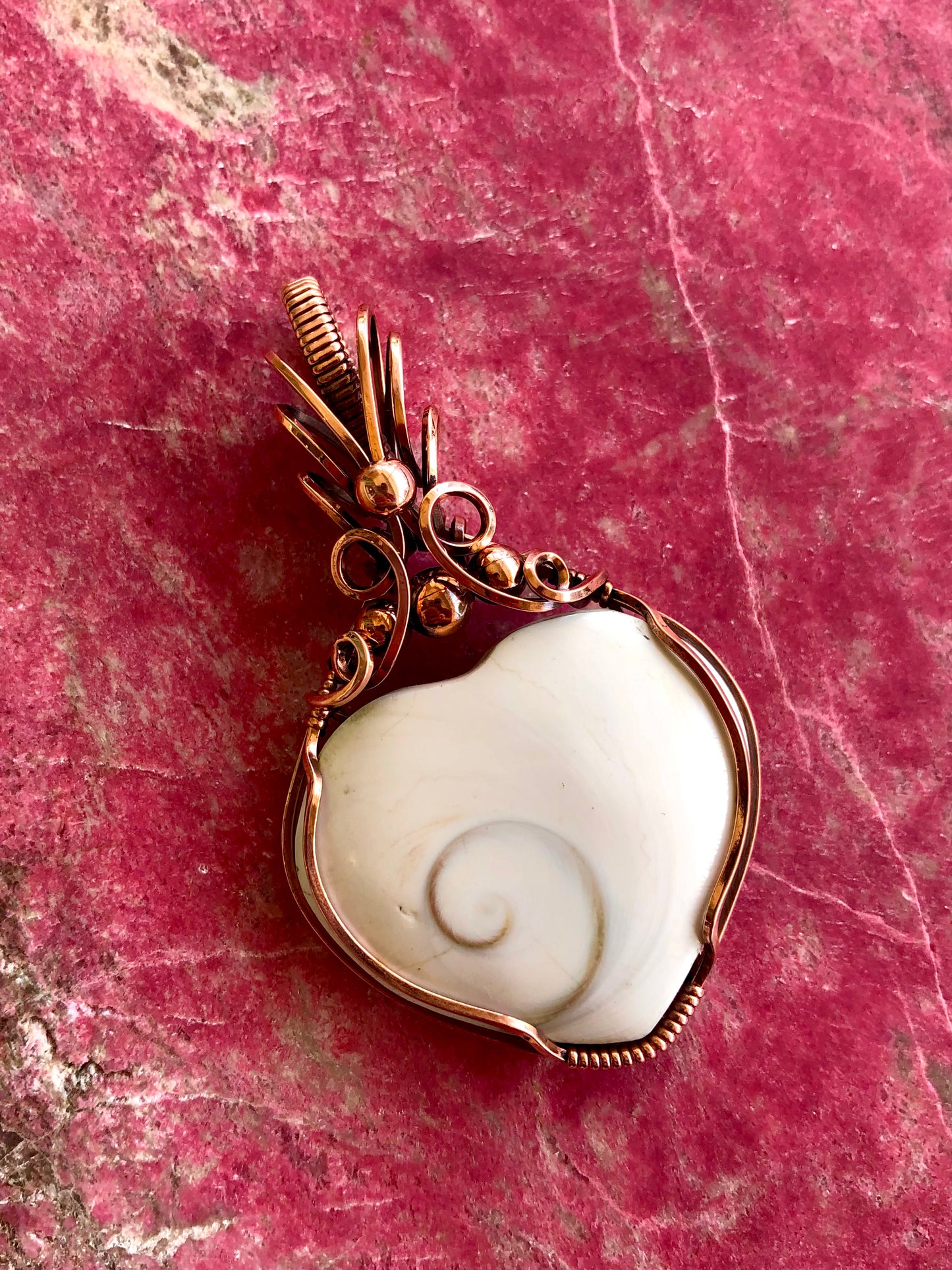 Shiva Shell Heart Wire Wrapped in Copper